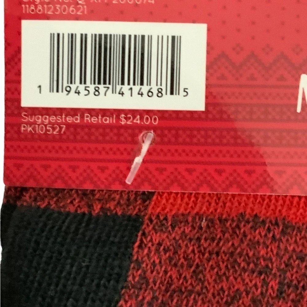 Holiday Family Matching Socks 4 Pack Christmas Tartan Plaid Red Black Adult Kids